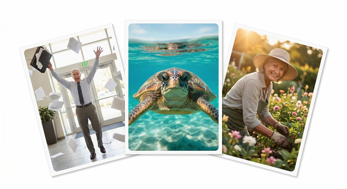 Greeting cards for men in their 60s arranged as a fan product mockup