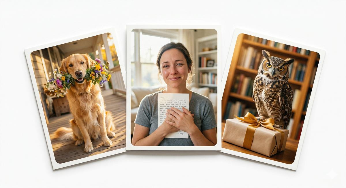 Greeting cards for everyone arranged as a fan product mockup